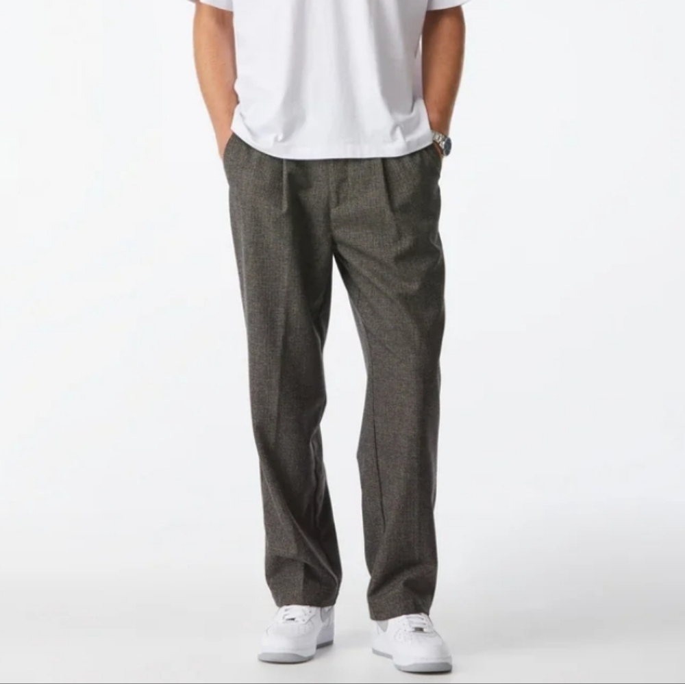 I Love Ugly  Slim Kobe Brown Check Wool     Pants  Tall Size L NwT.